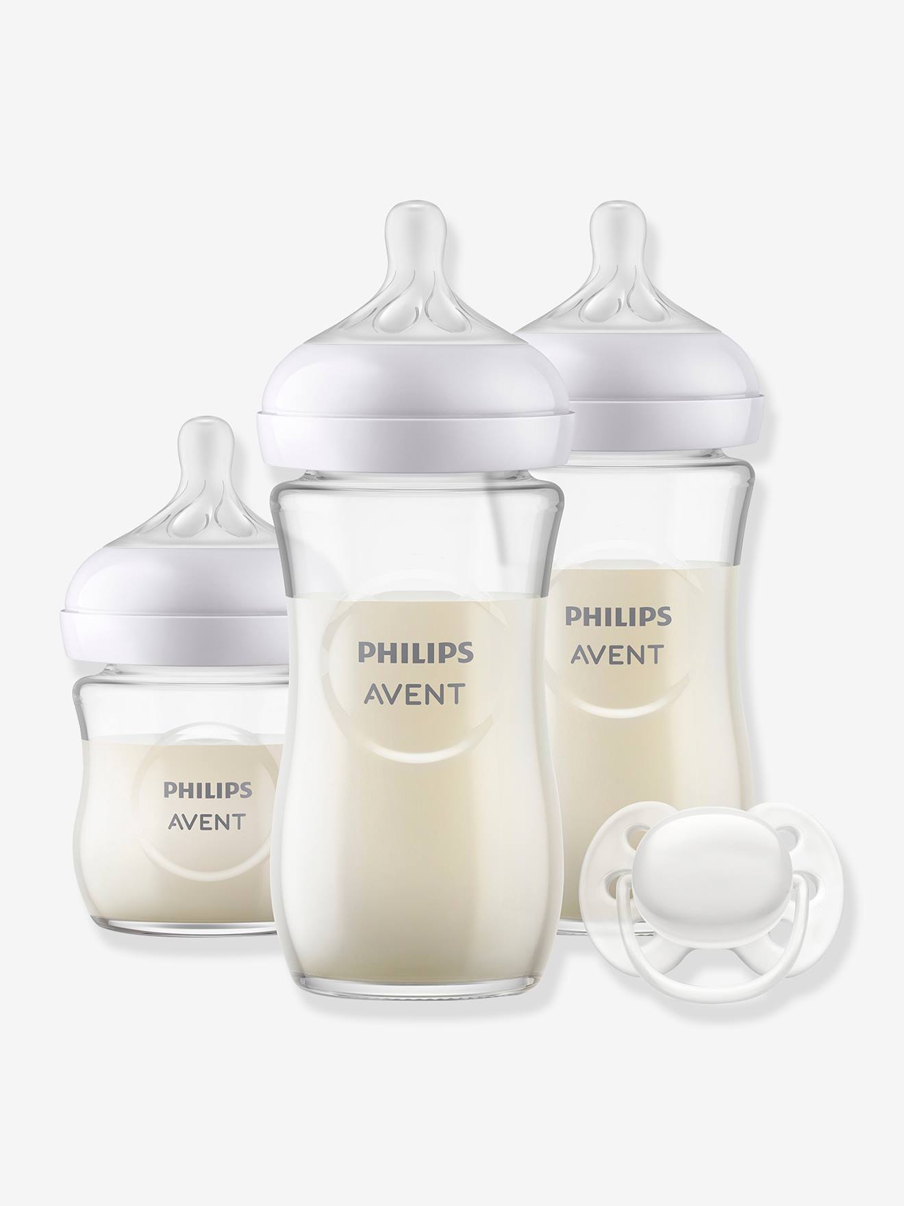 Philips AVENT Natural Response 3 glazen flessen + fopspeenset doorzichtig Top Merken Winkel